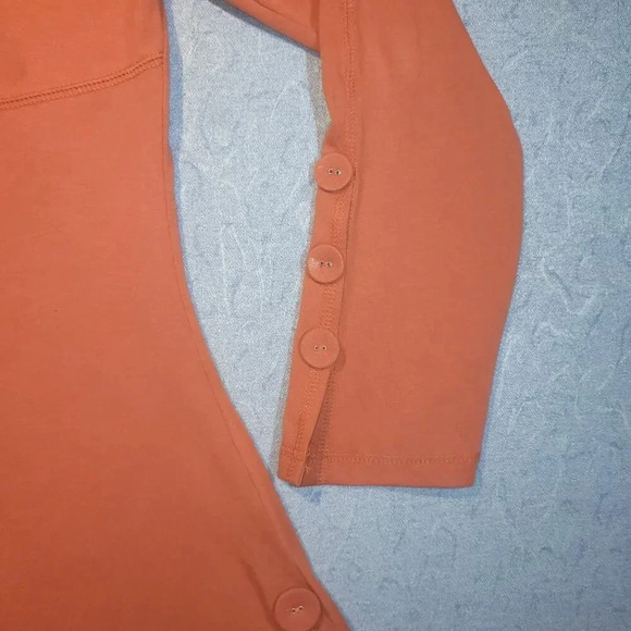 NOELLE Women's Orange Long Sleeve Flared Tunic with Large Buttons  ~ XL - Picture 5 of 9